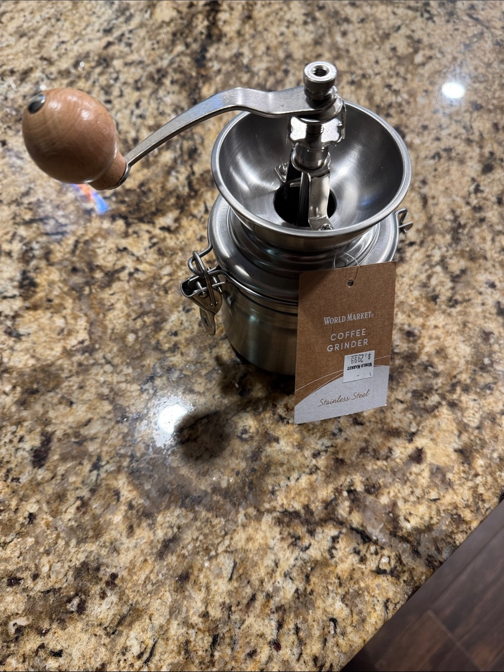 NWT World Market Stainless Steel Manual Coffee Grinder - Stainless Steel